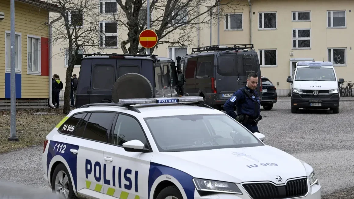 Police arrive after a shooting at Viertola school in Vantaa, Finland, April 2, 2024. Markku Ulander/Lehtikuva/Reuters