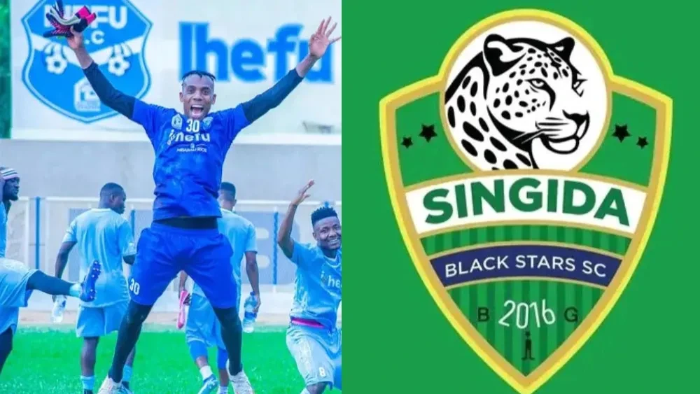 Picha ya kuunganishwa kushoto wachezaji wa Ihefu, ambayo kwa sasa itajulikana kama Singida Black Stars.