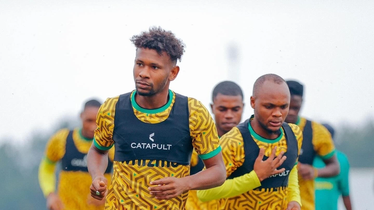 Tanzania's Yanga footballers are pictured training in South Africa on Wednesday in preparation for the 2023/24 CAF Champions League quarterfinals rematch with Mamelodi Sundowns which will be played today. 