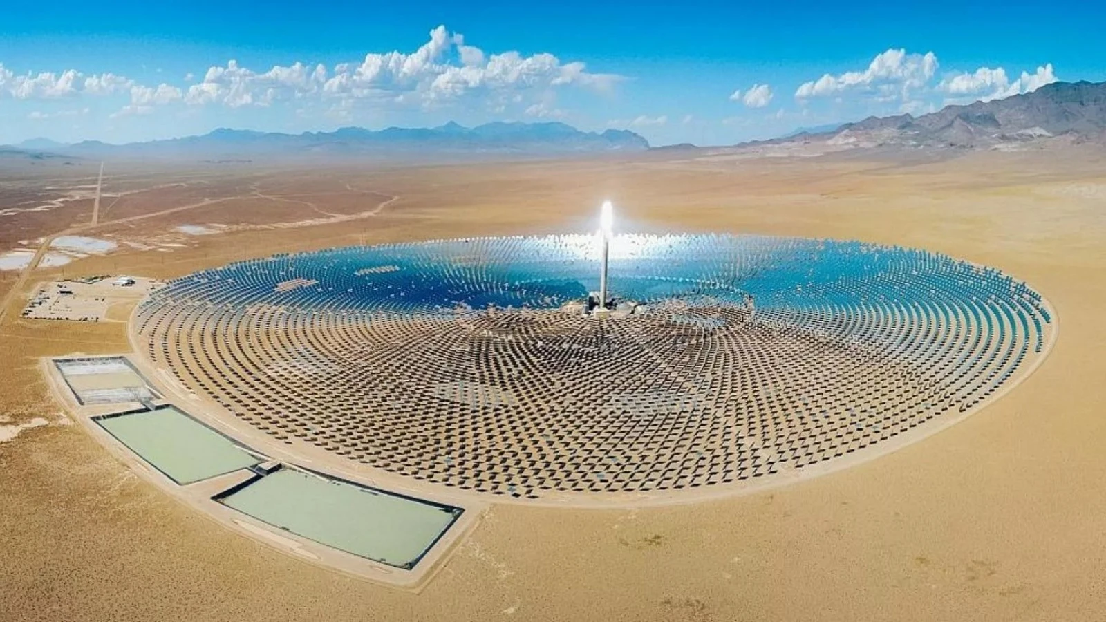 Nevada desert hosts massive solar projects. 