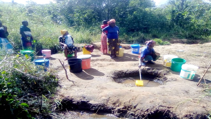  Residents of Barikiwa village in Liwale District, Lindi Region, pictured earlier this week fetching water for domestic use at what they said was a “traditional spring”.