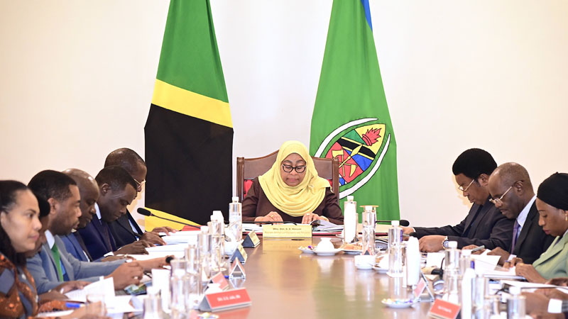 President Samia Suluhu Hassan chairs Cabinet held at Chamwino State House in Dodoma yesterday. 
