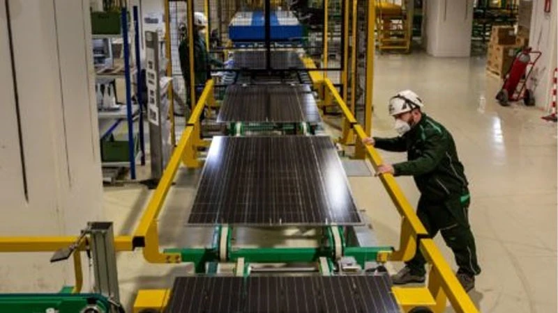 
A solar manufacturing plant in Italy.