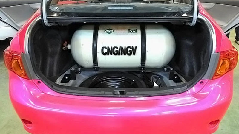 A vehicle using CNG