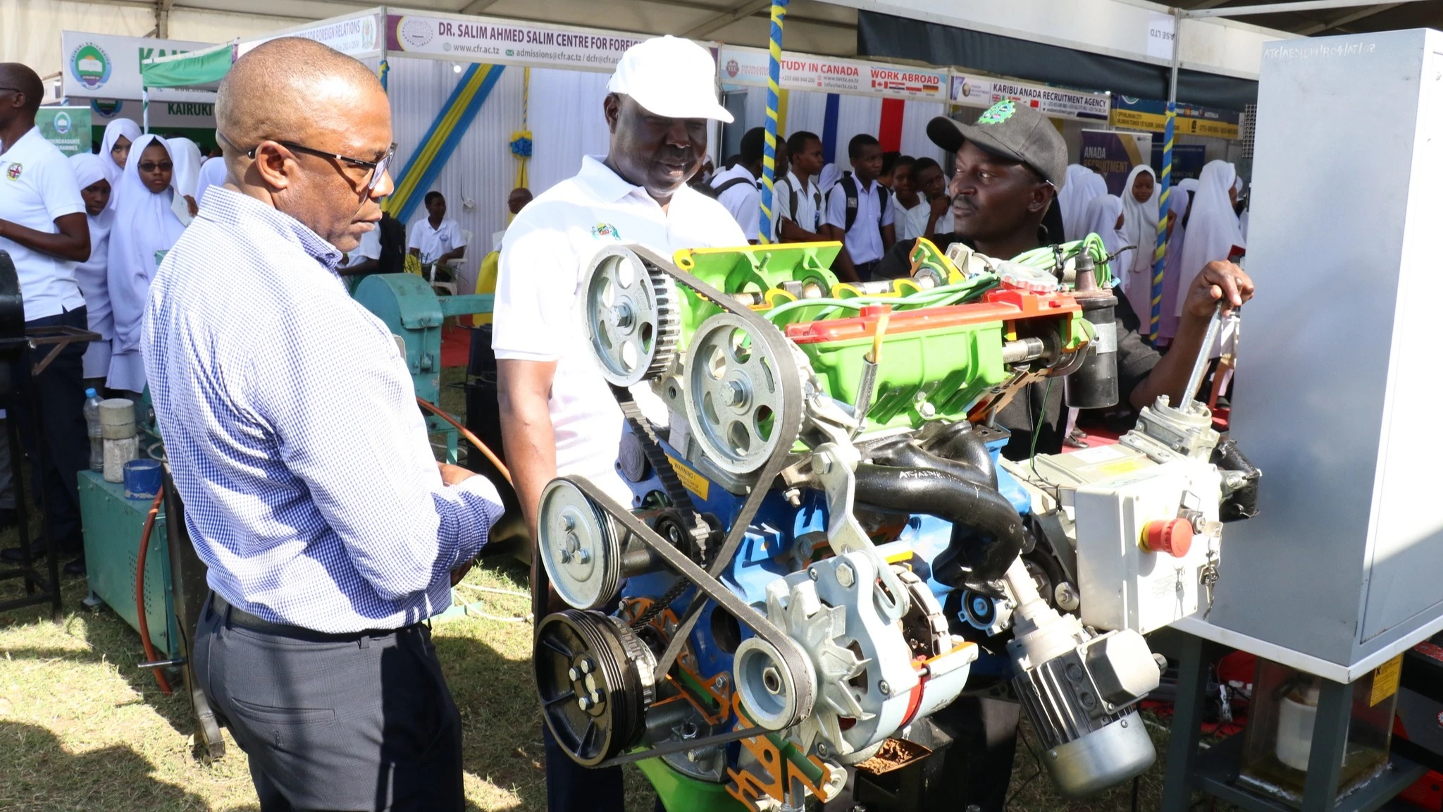 Visitors were fascinated by an inverted engine showcased at the ATC event.