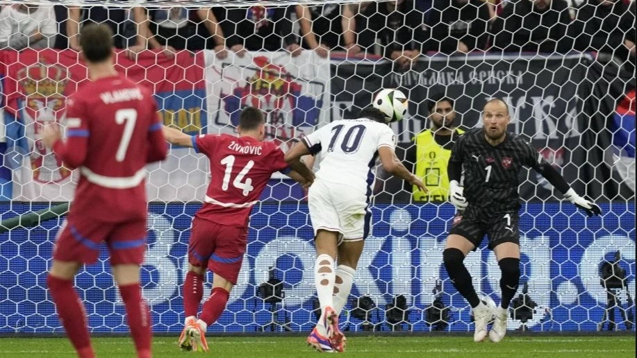 Wout Weghorst of the Netherlands, left, scores his side’s second goal during a Group D match against Poland at the Euro 2024 soccer tournament in Hamburg, Germany, on Sunday, June 16, 2024