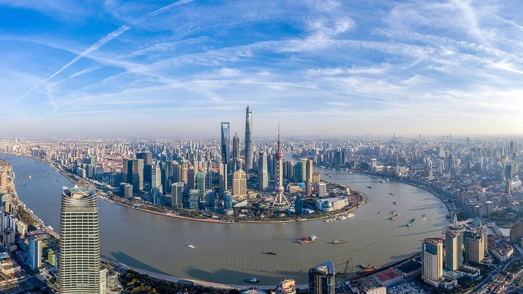 A view of the Huangpu River in Shanghai. 