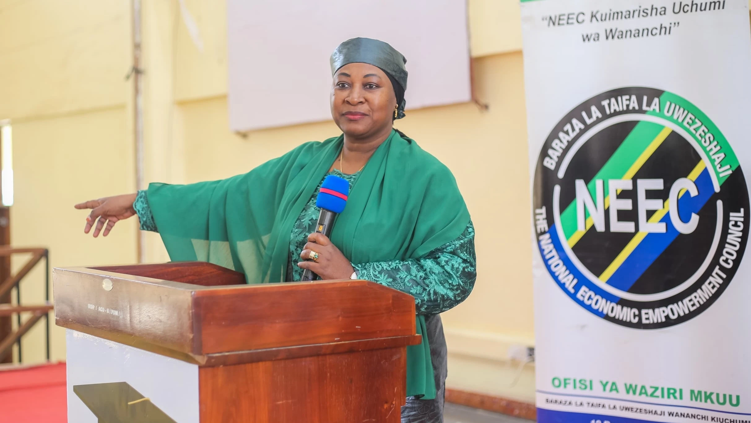 National Economic Empowerment Council executive secretary Beng’i Issa pictured in Dodoma city addressing representatives of women, youth and special groups on the implementation of the council’s economic empowerment programmes.