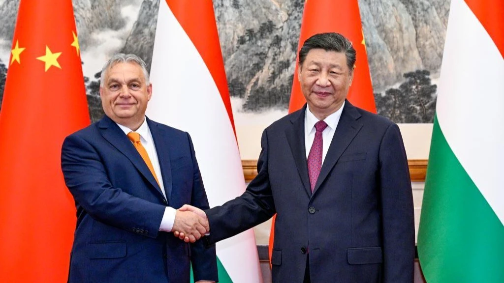 Chinese President Xi Jinping meets with Hungary's Prime Minister Viktor Orban at the Diaoyutai State Guesthouse in Beijing, capital of China, July 8, 2024.