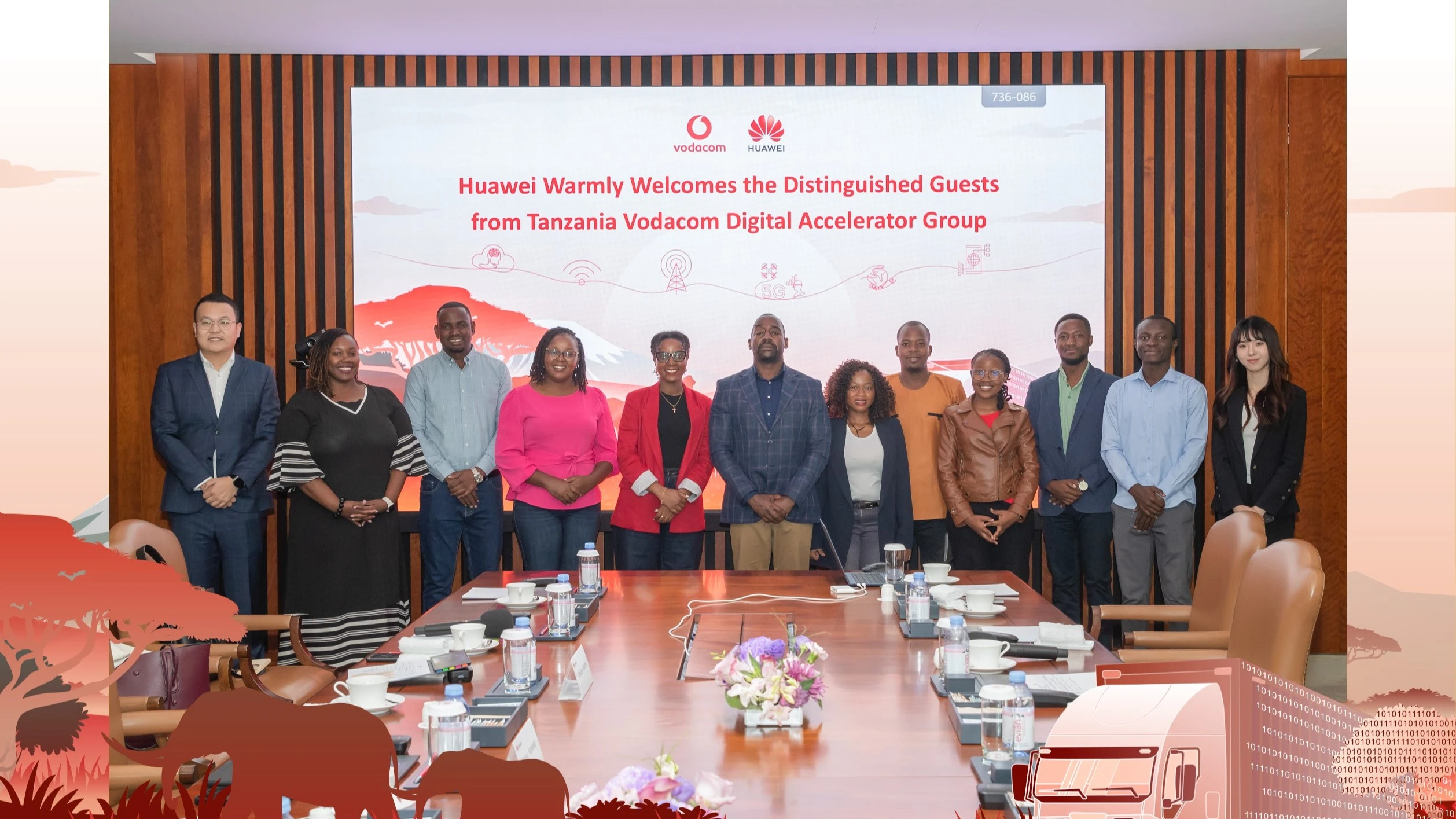 Huawei and Vodacom staff pose for a group photo with Tanzania startup founders at the Huawei Office in Shenzhen, during their recent study visit to China.