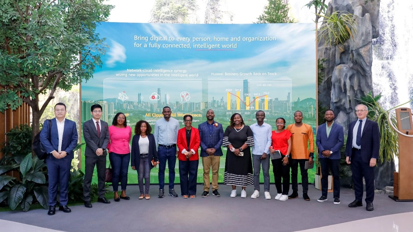 Some of the Tanzania's startups visited Huawei Exhibition Hall in Shenzhen, China.