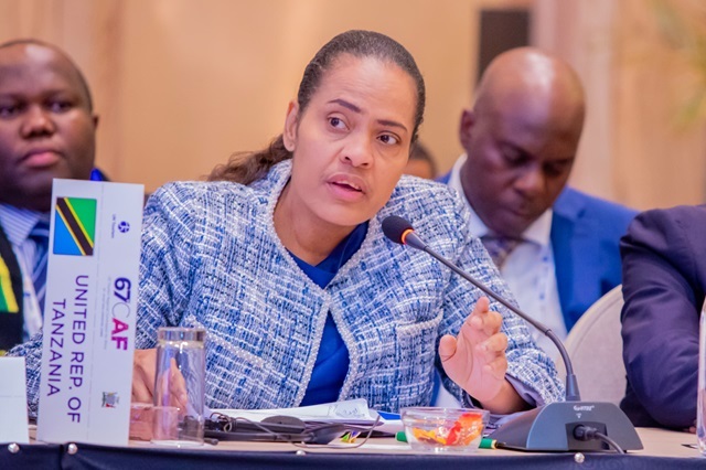 Natural Resources and Tourism Angellah Kairuki speaks at the 67th meeting of the Ministers of Tourism of the United Nations World Tourism Organization (UNWTO) for the Africa region (67 CAF) is ongoing in Livingstone, Zambia. 