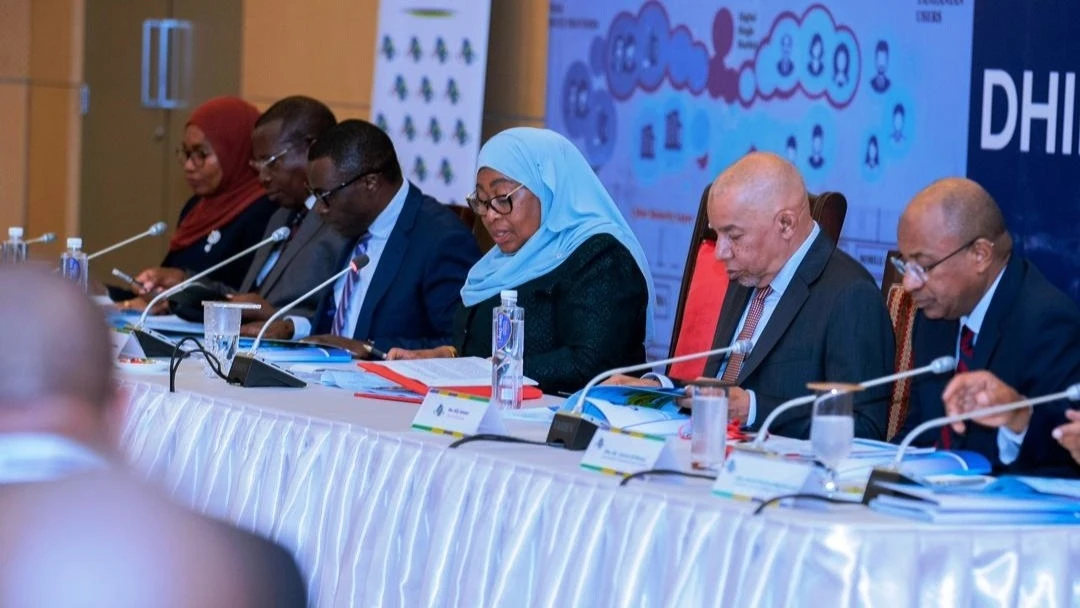 Tanzania National Business Council national chairperson President Samia Suluhu Hassan chairs the council’s 15th meeting at State House in Dar es Salaam yesterday. 