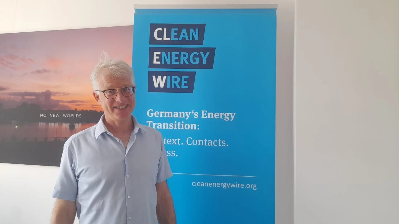 Carel Mohn, Editor-in-Chief of Klimafakten, speaks to The Guardian in Berlin over the weekend.