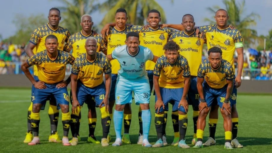 Young Africans squad during their first leg of the CAF Champions League first preliminary round against Vital’O at Azam Complex in Dar es Salaam on Saturday. Young Africans won 4-0