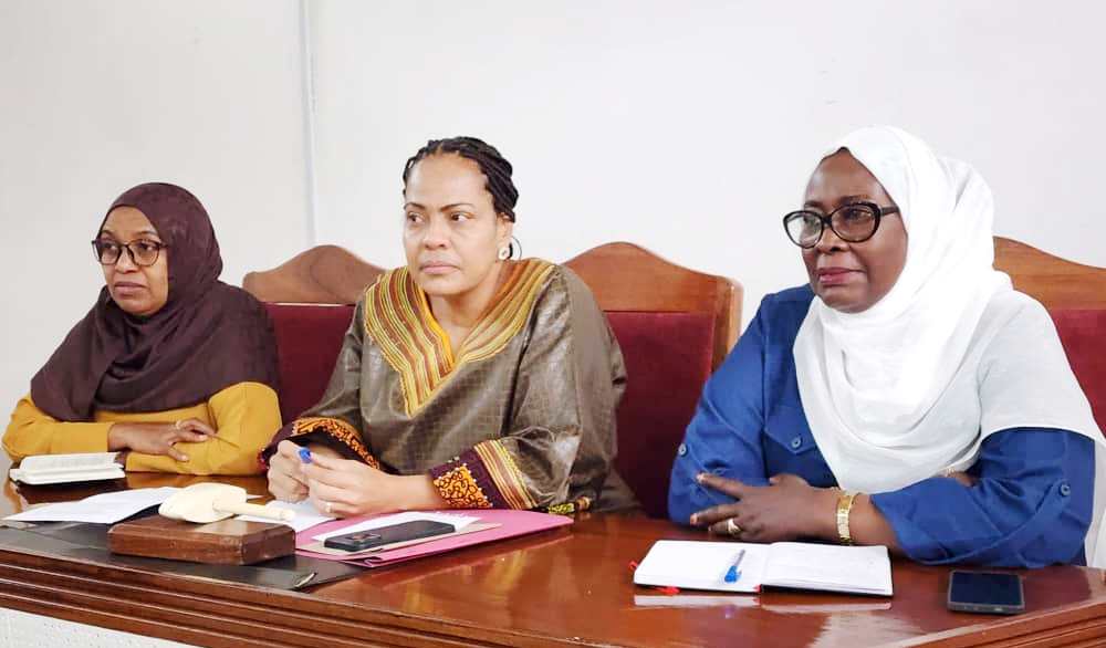 Angellah Kairuki (C), presidential political adviser chairing the platform for an egalitarian generation, speaks to members of the Women's Economic Empowerment Council, in Arusha yesterday.