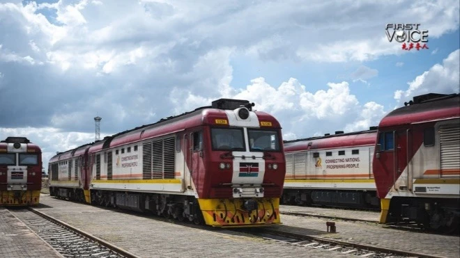 Trains of the Mombasa-Nairobi Railway in Nairobi, Kenya, May 23, 2023.