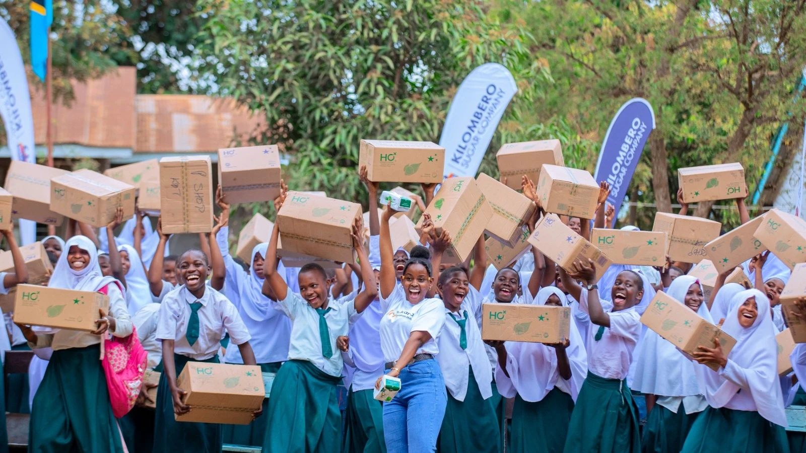 Kilombero Sugar Company supports girls' education by donating sanitary products in Kilombero