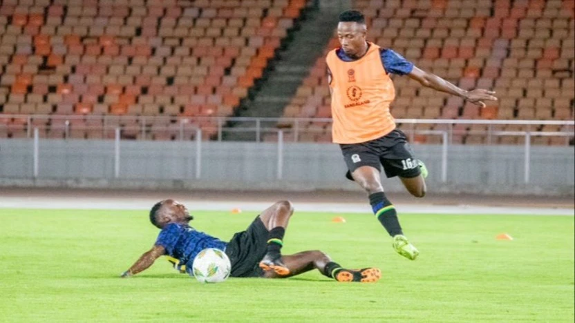 National soccer team (Taifa Stars) players pictured on Monday during a training session at the Benjamin Mkapa Stadium in Dar es Salaam. Taifa Stars will lock horns with Ethiopia this evening in their 2025 Africa Cup of Nations (AFCON) qualifying campaign.