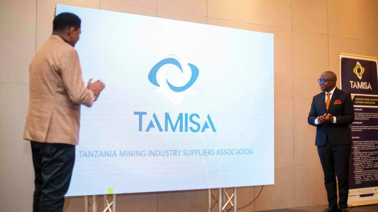 The Minister of Minerals, Anthony Mavunde (R), officially launches the Tanzania Mining Industry Suppliers Association (TAMISA) in Dar es Salaam yesterday. Left is the Chairman of TAMISA, Peter Kumalilwa. 