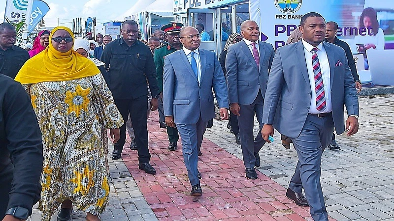 Zanzibar President Dr Hussein Ali Mwinyi visits the Second Zanzibar Pride Festival exhibition at Dimani grounds in Unguja West B District yesterday. 