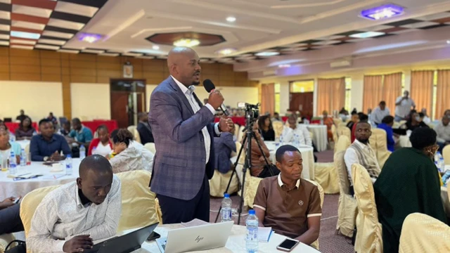 REPOA Principal Researcher and Director of Strategic Research Dr Jamal Msami insist a point during Policy Forum breakfast debate in Dodoma this week.