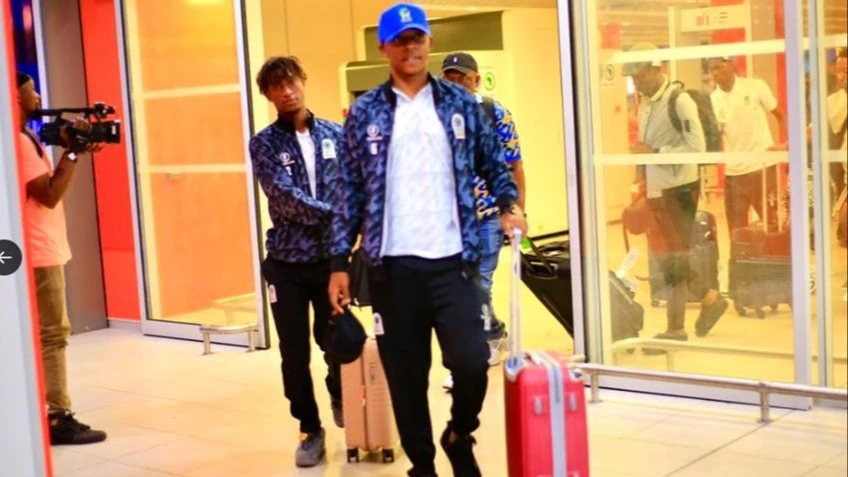 Taifa Stars players pictured yesterday arriving in Kinshasa ready for their AFCON qualifiers campaign against DR Congo. 