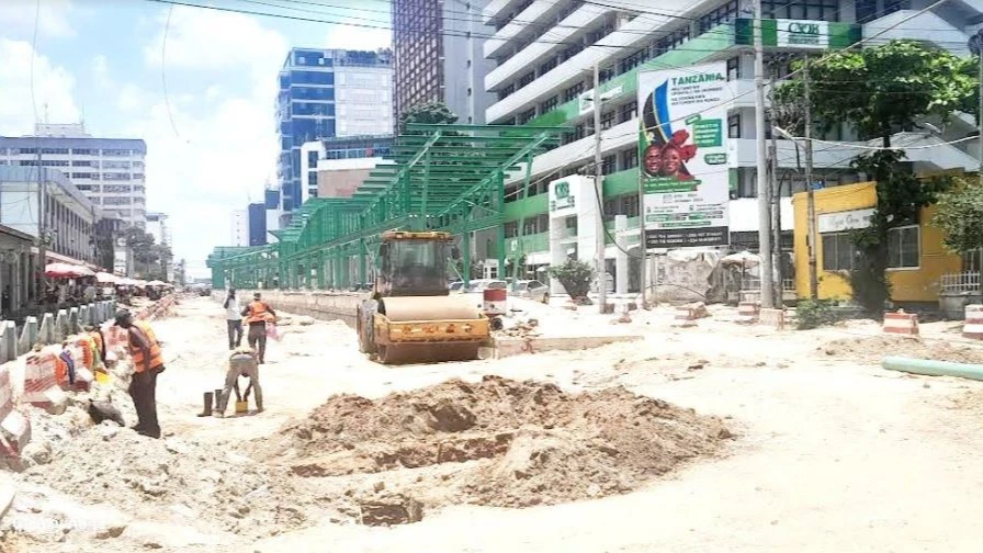 The view of the ongoing construction of new Bus Rapid Transit stand at New Post Office
area as captured by our roving photographer in Dar es Salaam