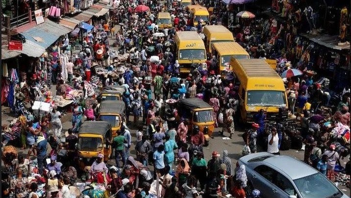 A market place in the outskirts of Lagos city. 