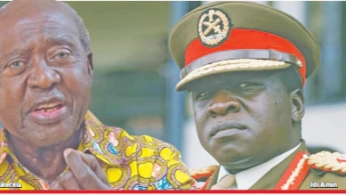 Waziri Mkuu Mstaafu, John Malecela na  Idi Amin.