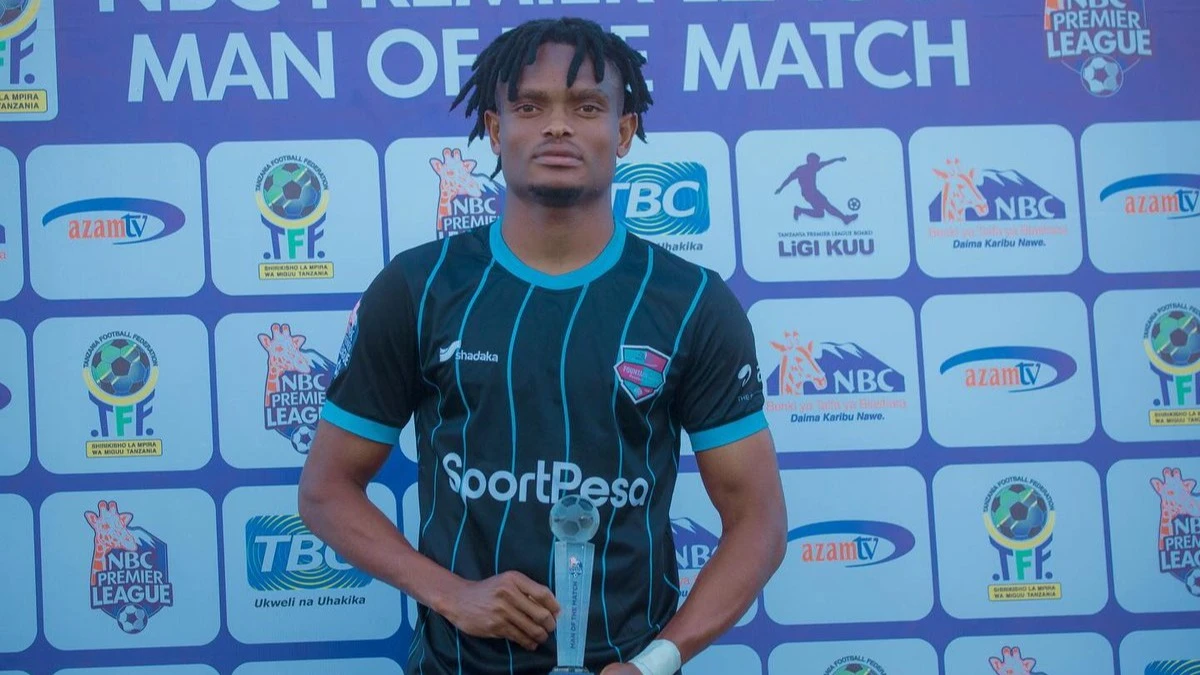 Striker Selemani Mwalimu, who was named the Player of the Month