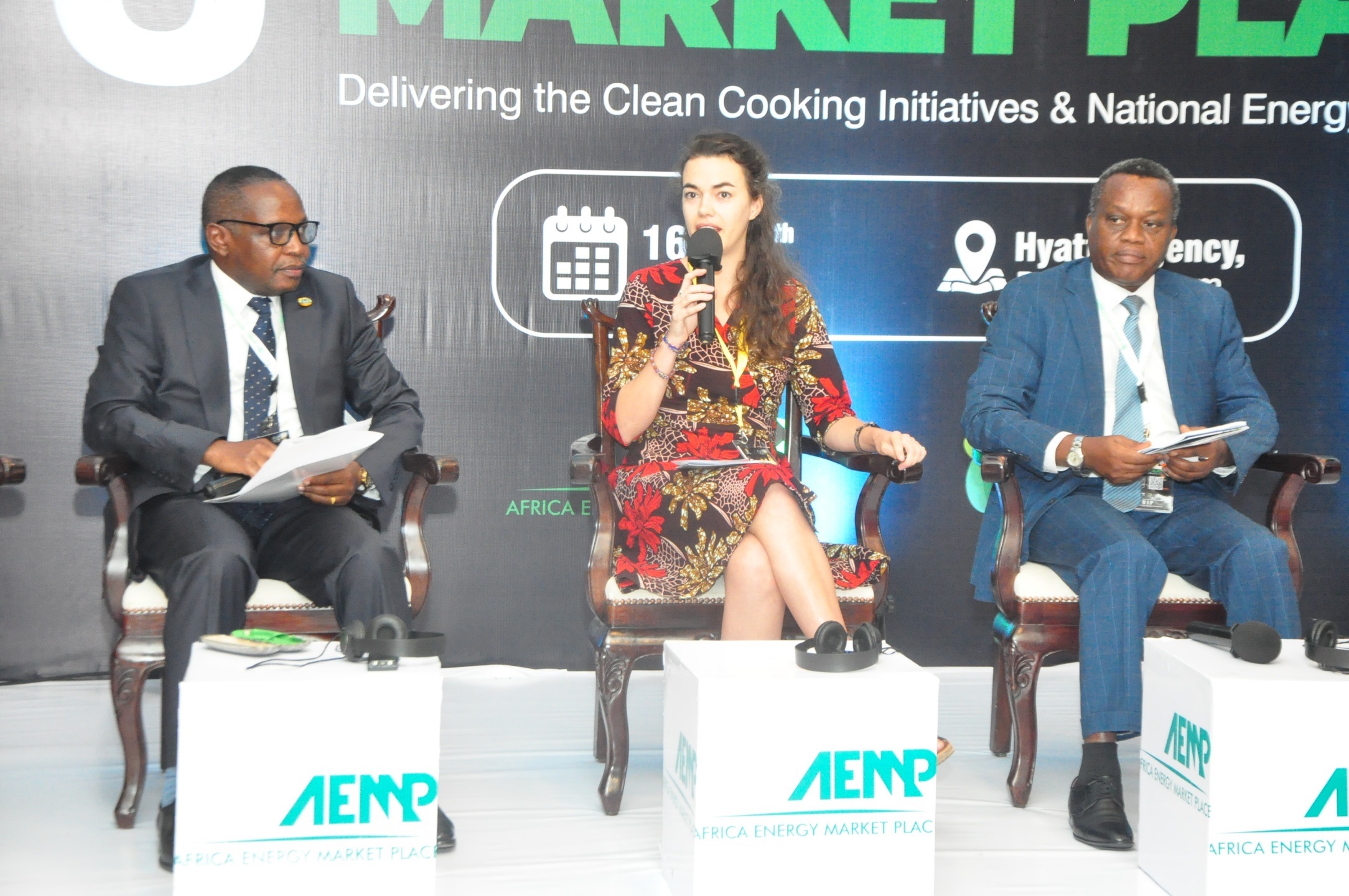  Dr. Anna Clements, the project research manager for the Modern Energy Cooking Services (MECS) funded by the United Kingdom, speaks at the Energy Marketplace conference held in Dar es Salaam yesterday. 