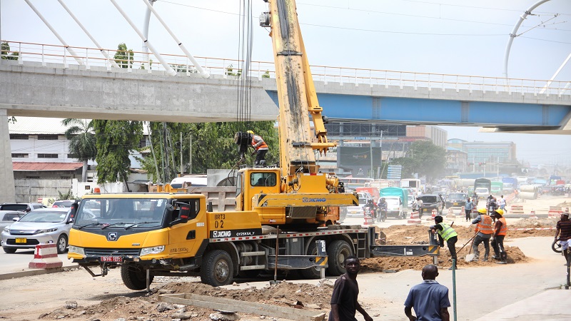 Implementation of rapid transit bus transport infrastructure project in progress at the Goldstar section of Dar es Salaam’s Nkrumah Street earlier this week. 