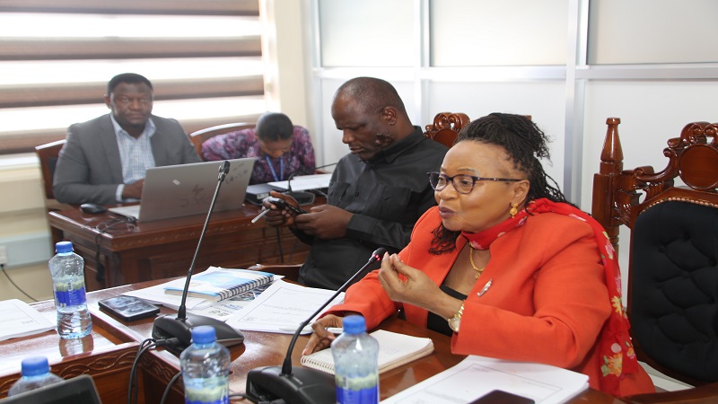  Parliamentary Public Accounts Standing Committee chairperson Naghenjwa Kaboyoka (R) presides over a meeting the committee held in Dodoma city yesterday with the Tanzania Investment Centre leadership. 