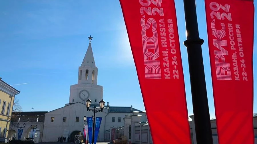 This photo shows a view of the Kazan Kremlin in Kazan, Russia, Oct. 20, 2024. 