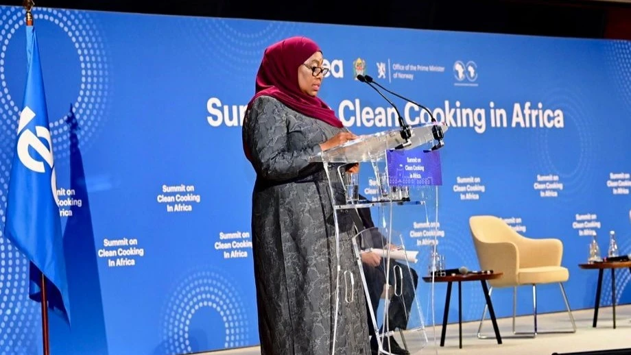 President Samia Suluhu Hassan addresses the event during the launching of a US$1.8bn (4trn/-) 10- year national clean cooking energy programme in May this year.