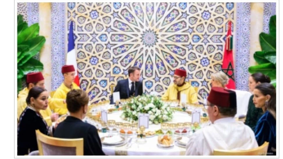 Upon arrival at the Royal Palace, the French President, accompanied by his spouse, reviewed a detachment of Royal Guard who made the honours.