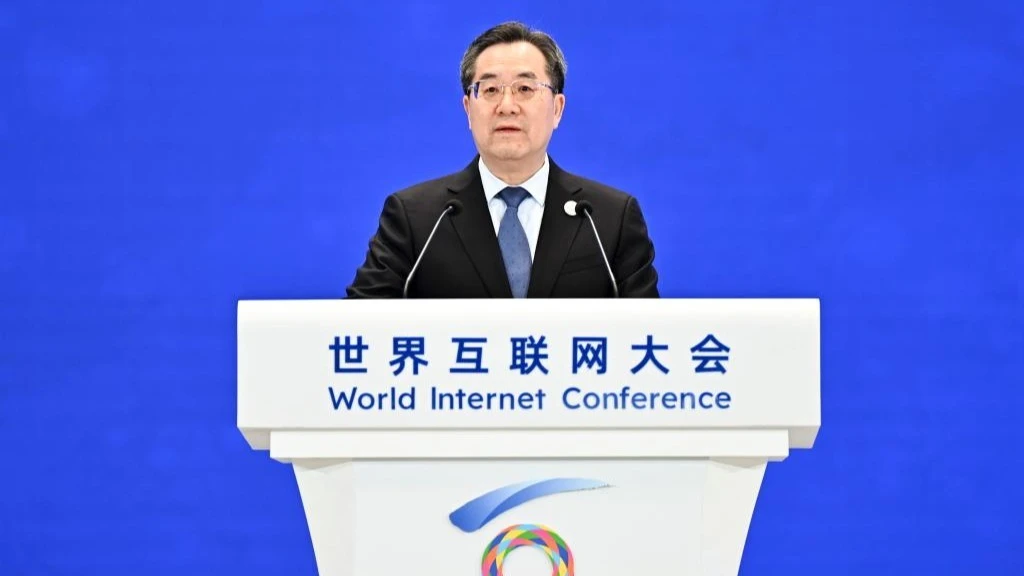 Chinese Vice-Premier Ding Xuexiang, a member of the Communist Party's top leadership, delivered a keynote speech at the 2024 World Internet Conference opening in Wuzhen, Zhejiang Province, on Nov. 20, 2024.