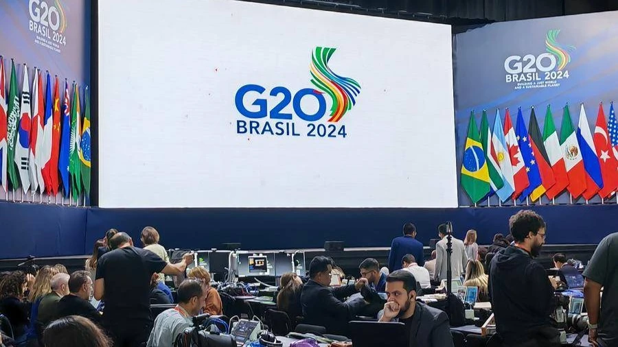 This photo taken on Nov. 18, 2024 shows the International Media Center for the 19th G20 Summit in Rio de Janeiro, Brazil. 