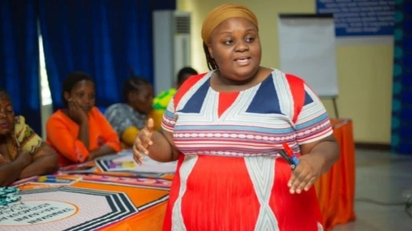 
Flora Ndaba, TGNP's Acting Head of Programme, Activism and Movement Building addresses university students at a workshop held at the weekend. 