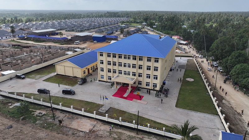 Aerial view of Misufini Secondary School located in Bumbwini, Zanzibar, along with its classrooms, after being inaugurated by President Samia Suluhu Hassan yesterday. 