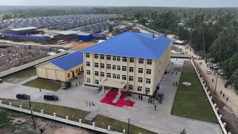 Aerial view of Misufini Secondary School located in Bumbwini, Zanzibar, along with its classrooms, after being inaugurated by President Samia Suluhu Hassan yesterday. 