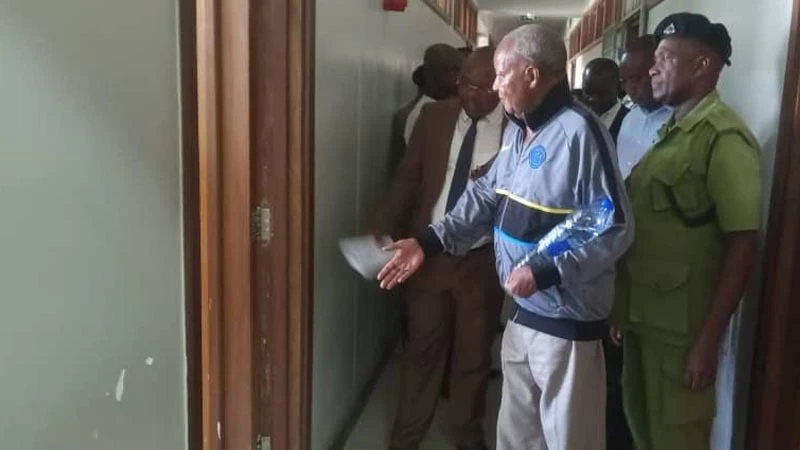 The former Chadema presidential candidate Dr. Wilbrod Slaa appearing at the Kisutu Resident Magistrate's Court in Dar es Salaam yesterday, where he was charged with spreading false information on the X platform. 