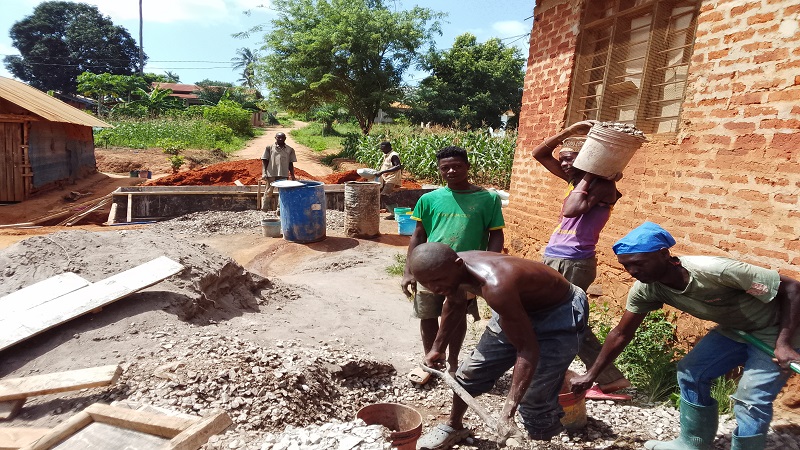 Workers in progress of the culvert bridge construction on the road leading to the Kwamkabara Ward Executive Office in Muheza District, Tanga Region, recently. 