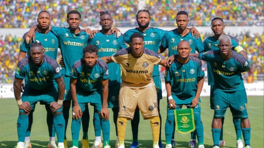 
Young Africans Sports Club (Yanga) squad against MC Alger during their CAF Champions League Group A match at the Benjamin Mkapa Stadium last Saturday.