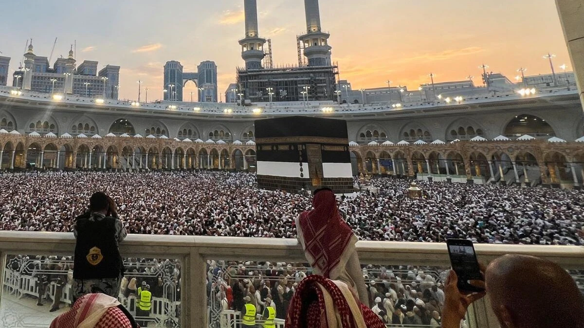 Muslim pilgrims circle the Kaaba as they perform Tawaf at the Grand Mosque in Makkah, Saudi Arabia last year.