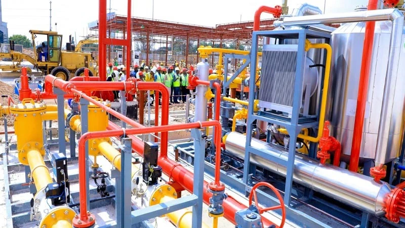 Members of the Parliamentary Standing Committee on Energy and Minerals inspecting the ongoing construction of the largest Compressed Natural Gas (CNG) filling station at the University of Dar es Salaam (UDSM) over the weekend. 