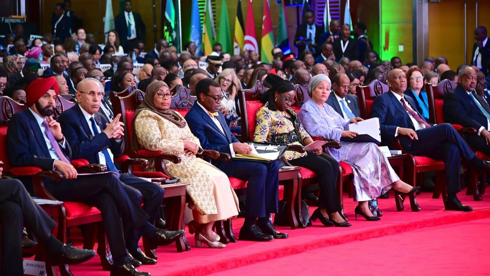 
President Samia Suluhu Hassan, (3rd-Left) along with Heads of State from various countries and other leaders, who participated in the African Heads of State Summit on Energy Matters at the JNICCin Dar es Salaam on January 28, 2025.
