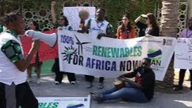 A 2023 protest for energy justice in Africa.