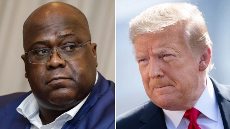 Rais wa Jamhuri ya Kidemokrasia ya Kongo (DRC), Félix Tshisekedi na mwenzake wa Marekani, Donalgd Trump